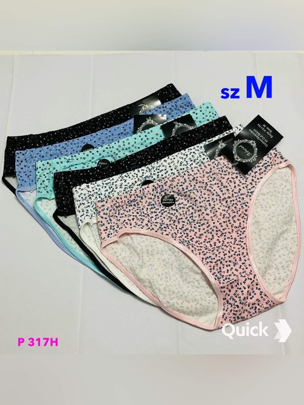 NWT Floral Print Cotton Briefs - 6 pcs Set